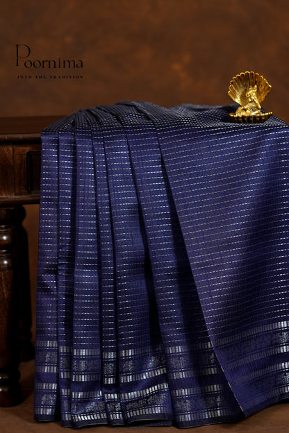 DUPIYANA FANCY SAREE- NAVY BLUE