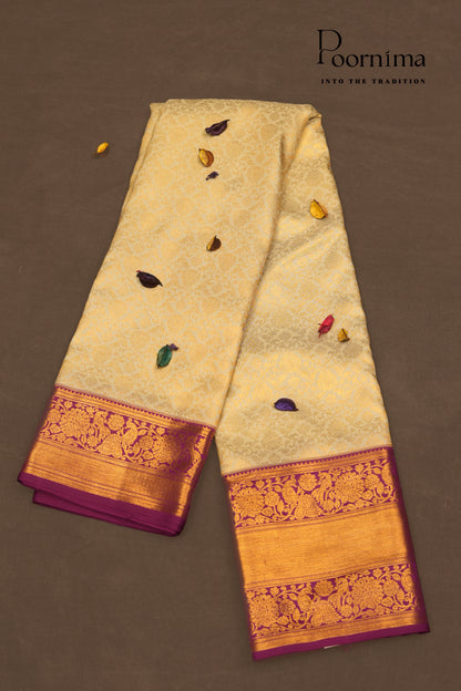 VINTAGE KANJEEVARAM-HALF WHITE