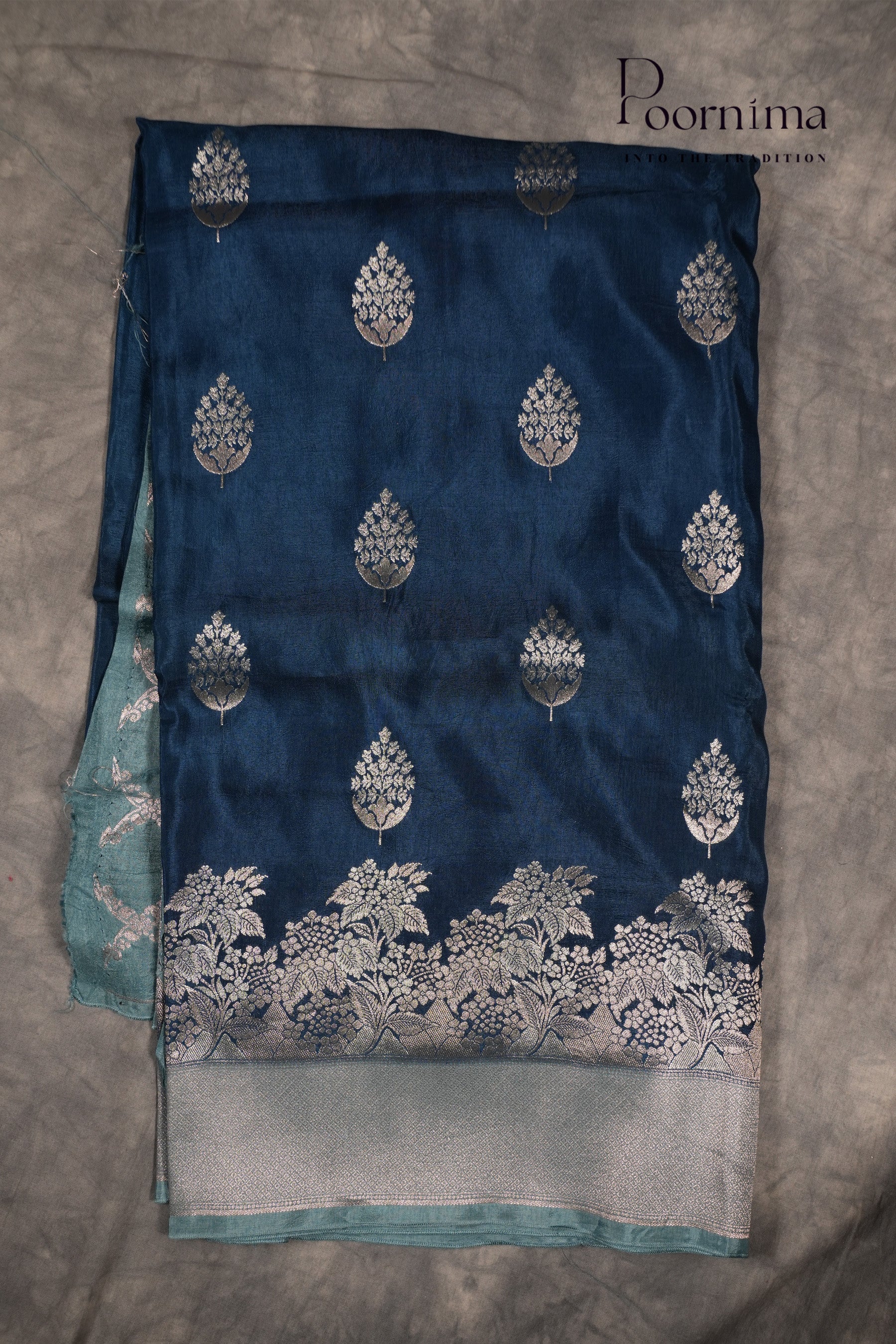 BENARASI PATTU SAREE-INDIGO