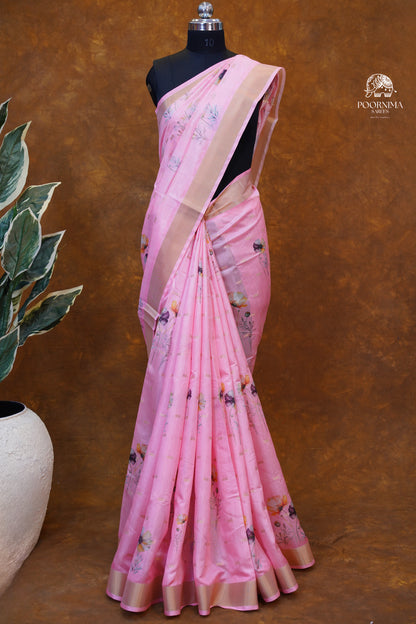 CHANDERI SAREE - PINK