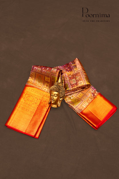 VINTAGE KANJEEVARAM- FLAMINGO PINK