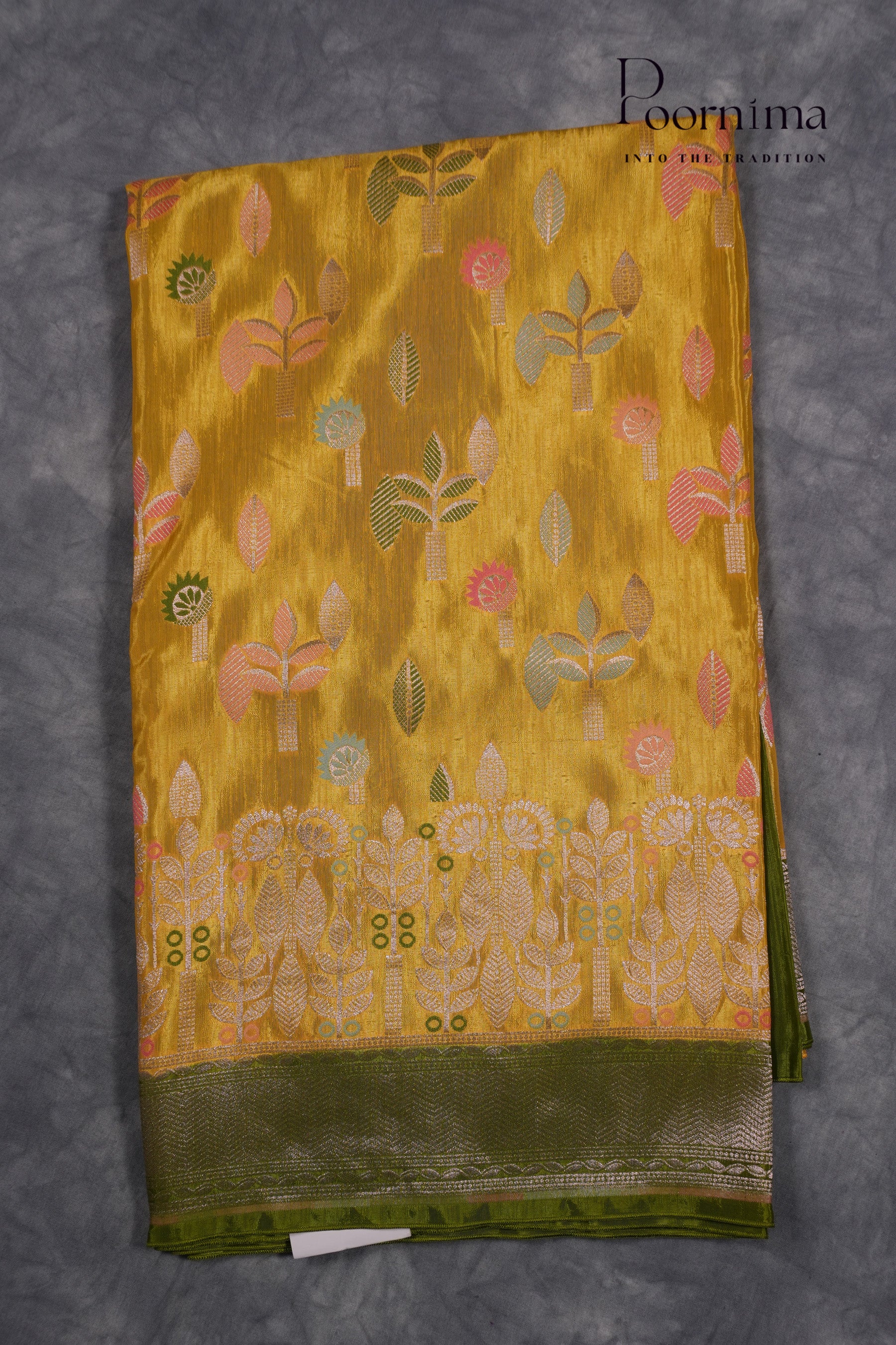 BENARASI PATTU SAREE-LEMON YELLOW