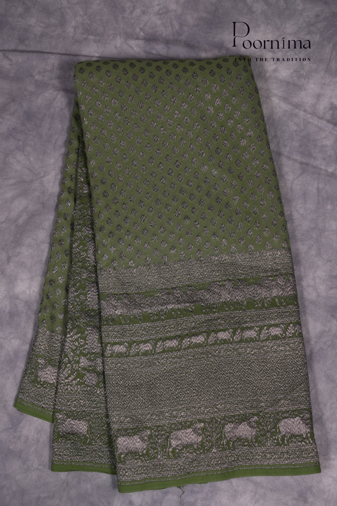 BENARASI GEORGETTE SAREE-GREEN