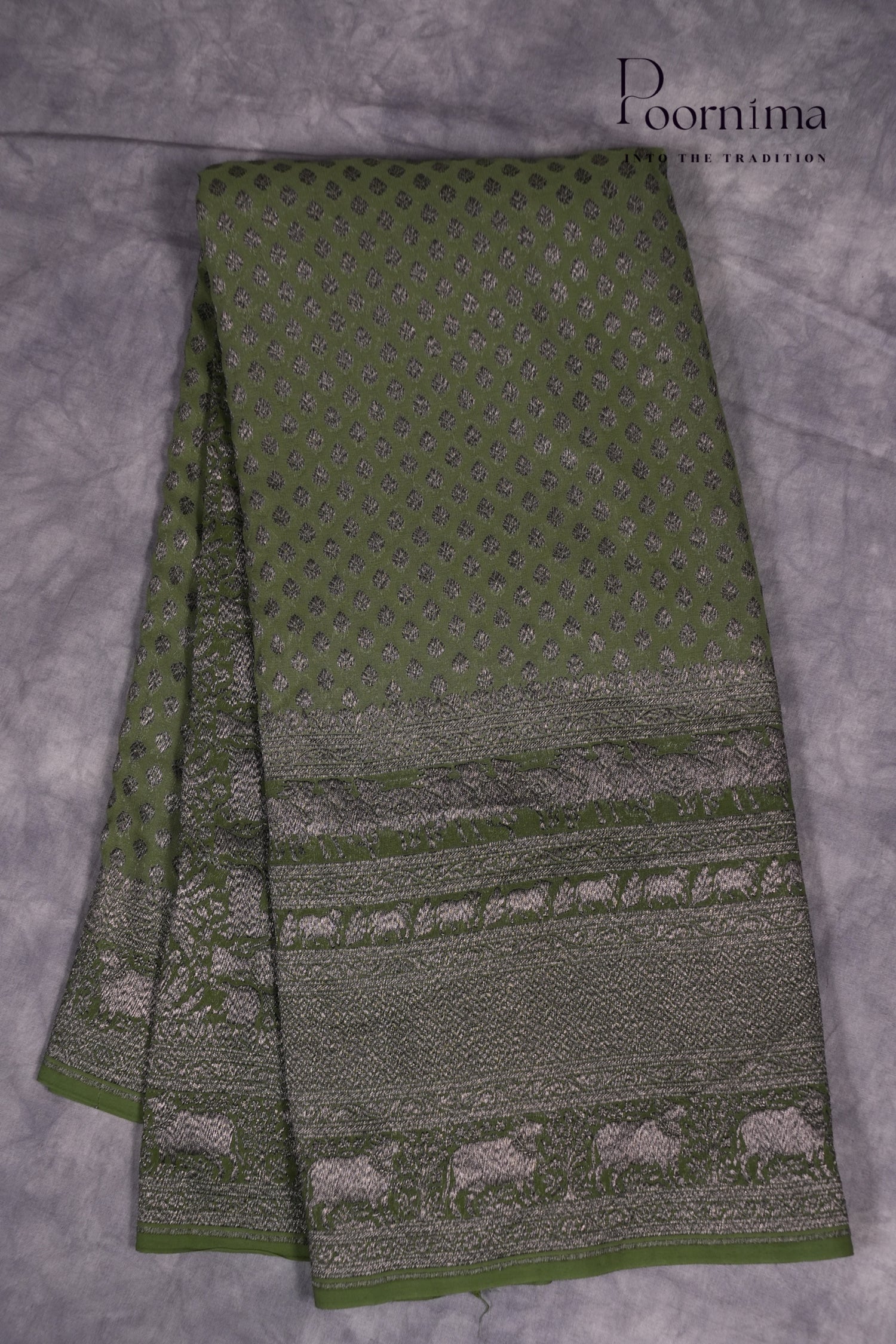 BENARASI GEORGETTE SAREE-GREEN