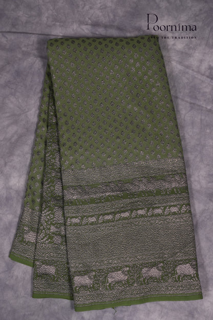 BENARASI GEORGETTE SAREE-GREEN
