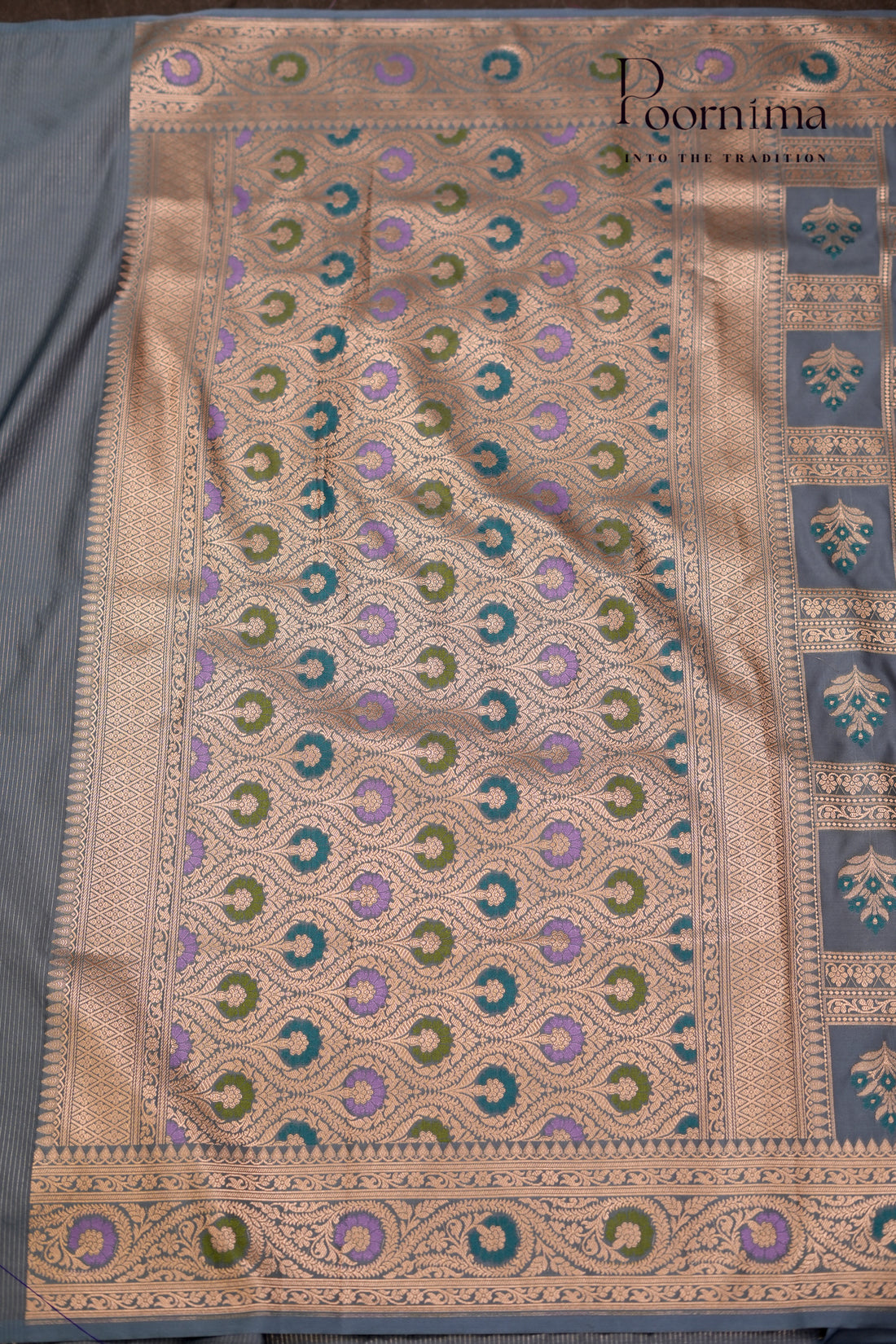 BENARASI PATTU- SLATE GREY