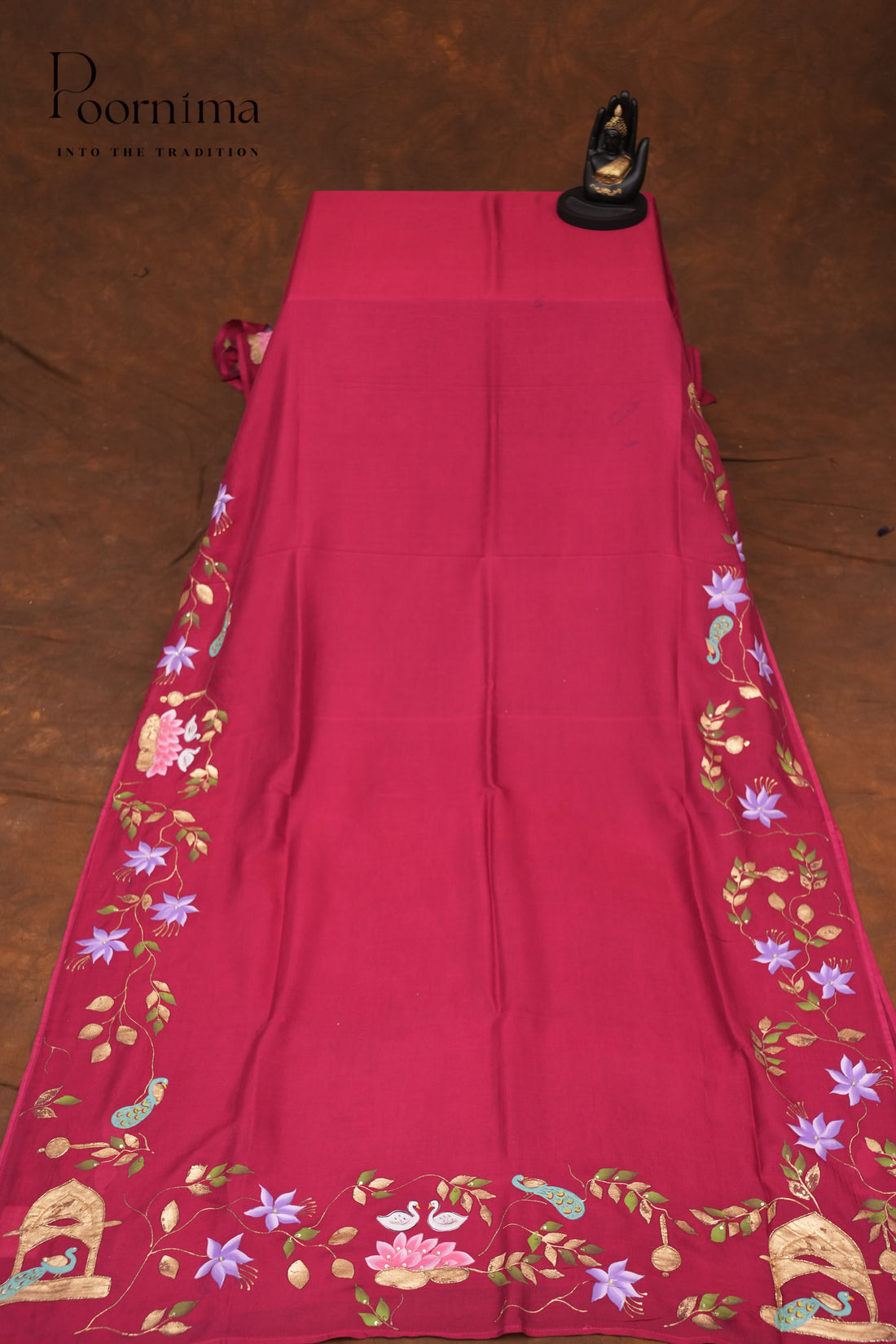 MANGALAGIRI HAND PRINTED SAREE- PINK
