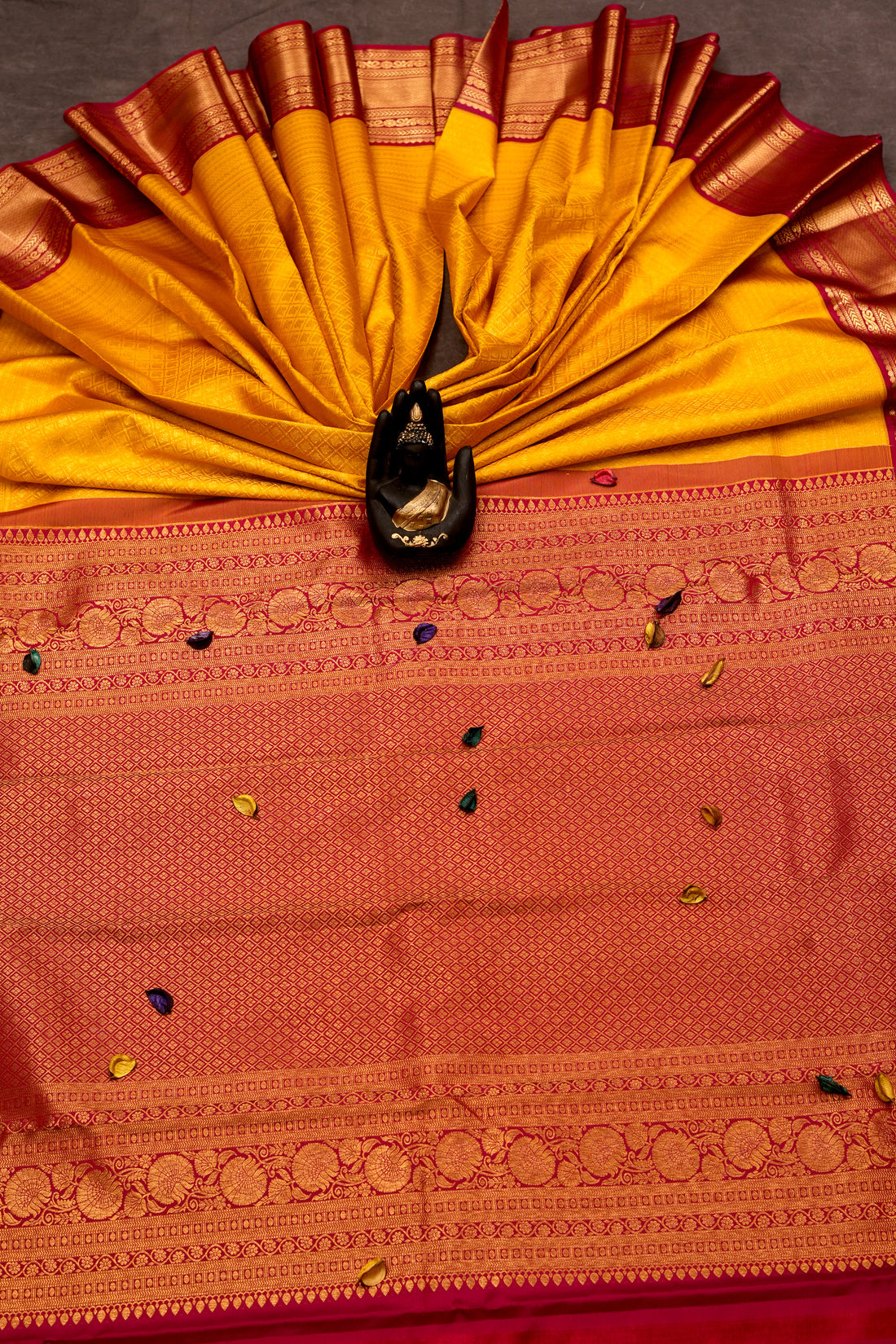 VINTAGE KANJEEVARAM-  DARK YELLOW