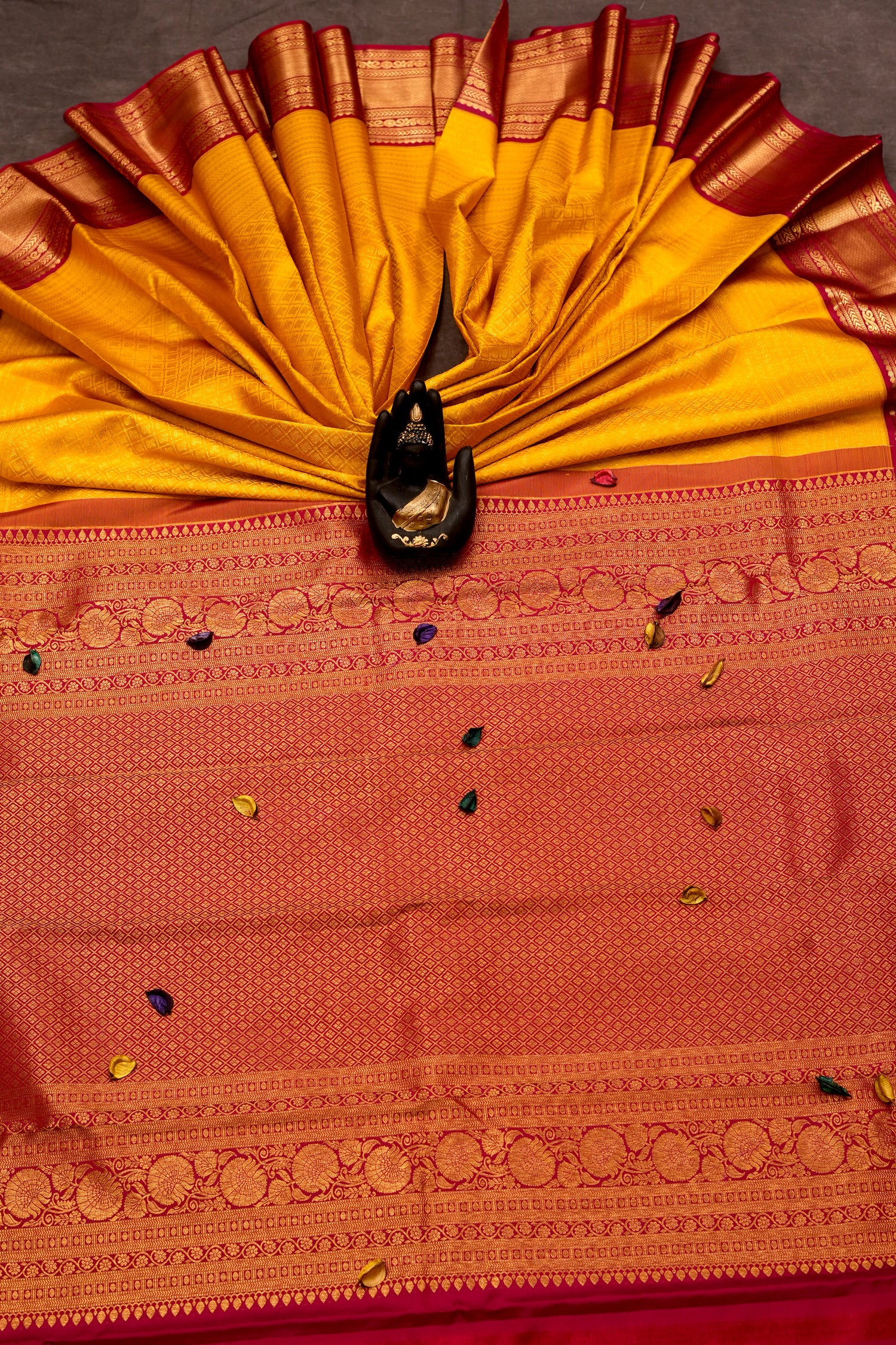 VINTAGE KANJEEVARAM-  DARK YELLOW