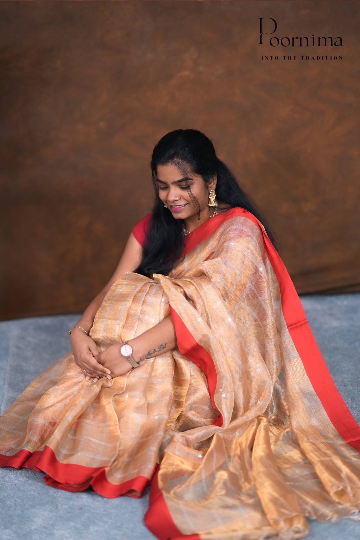 PURE TISSUE SAREE- GOLD