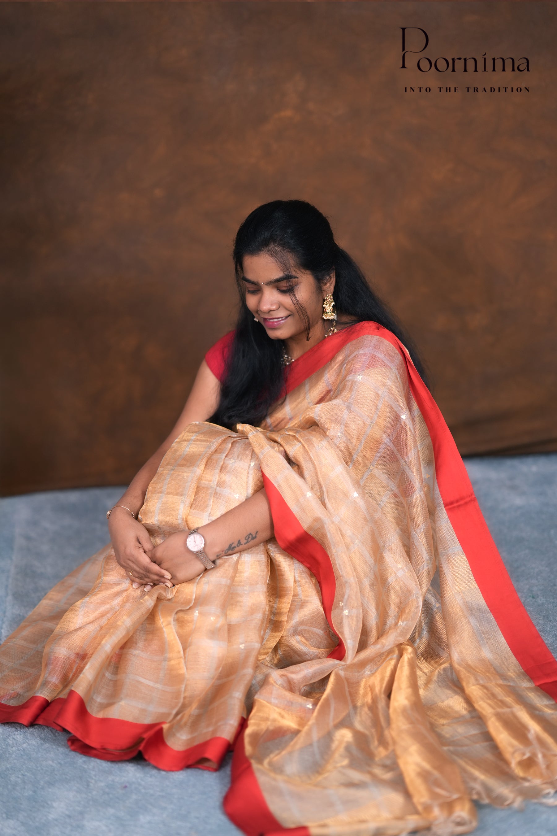 PURE TISSUE SAREE- GOLD