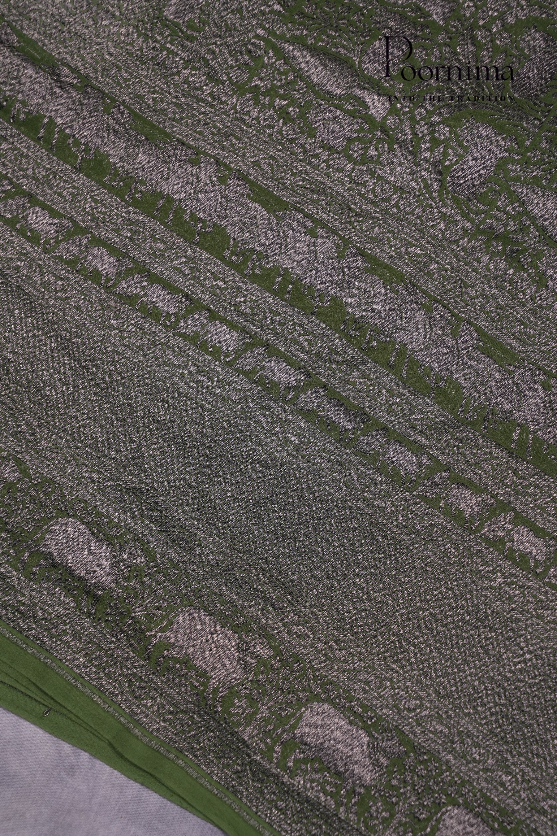 BENARASI GEORGETTE SAREE-GREEN