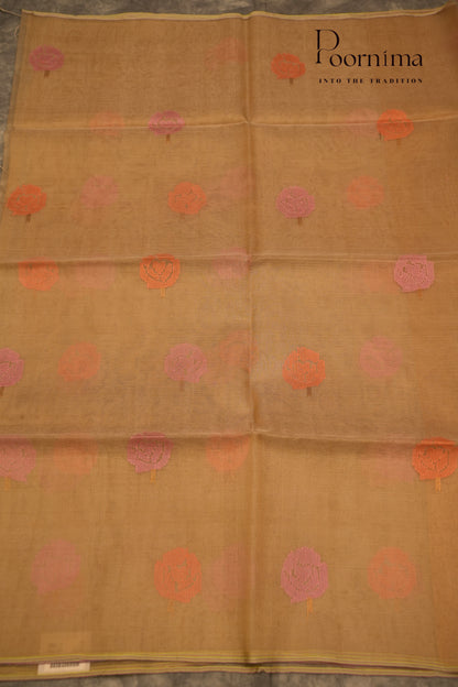 TUSSAR JAMDANI SAREE- DESERT BROWN