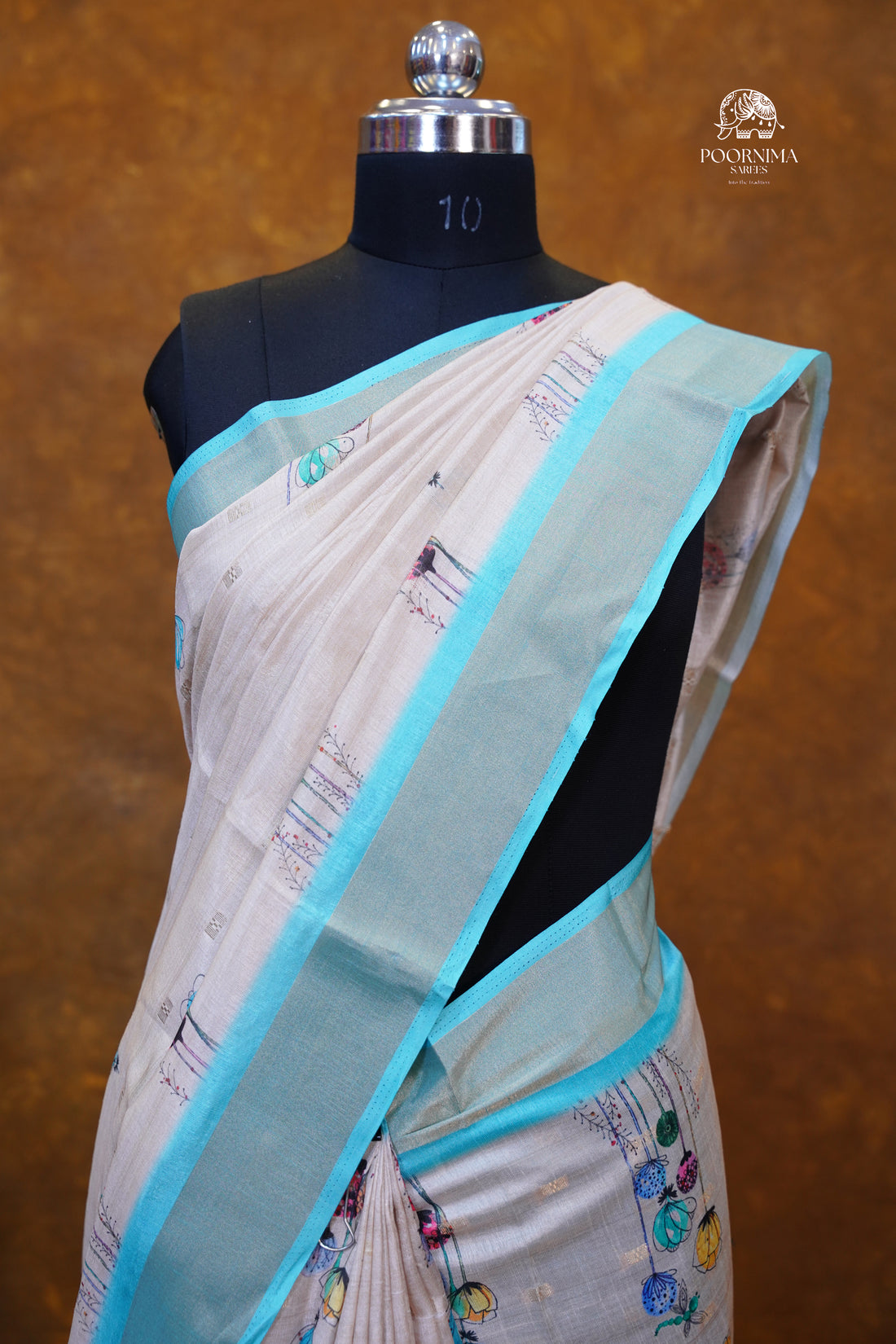 CHANDERI SAREE - BUTTER CREAM