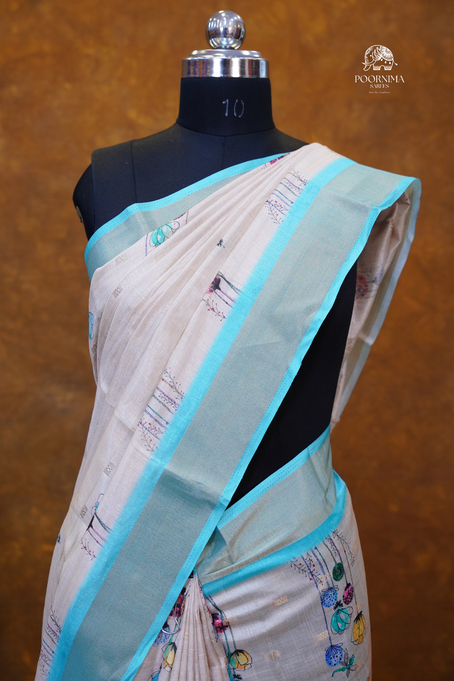 CHANDERI SAREE - BUTTER CREAM