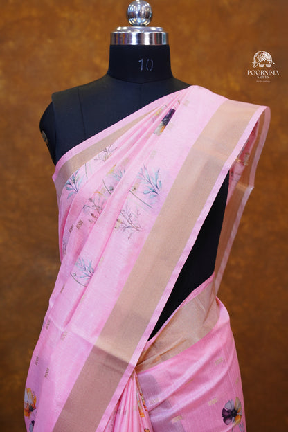 CHANDERI SAREE - PINK