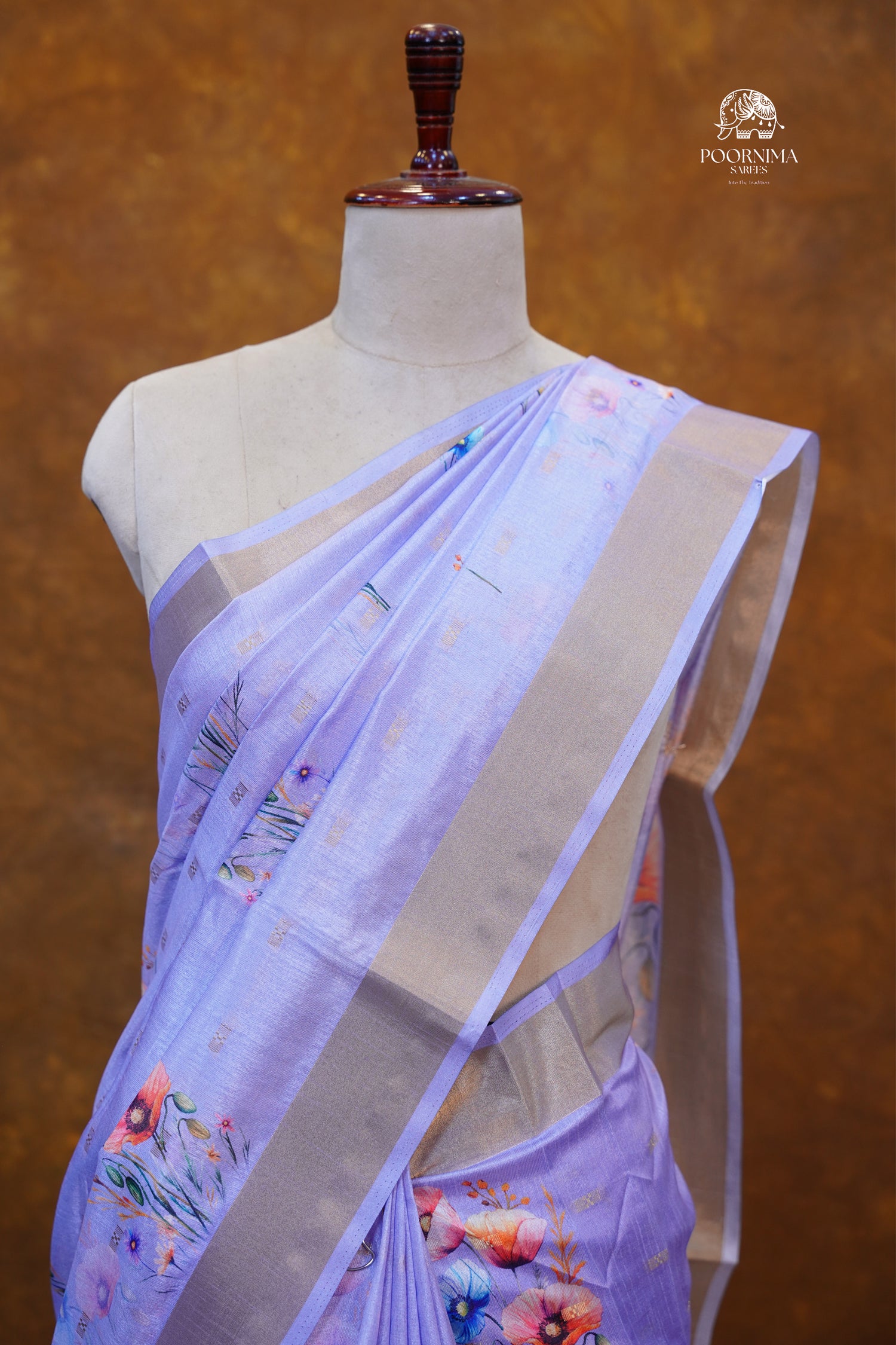 CHANDERI SAREE- VIOLET