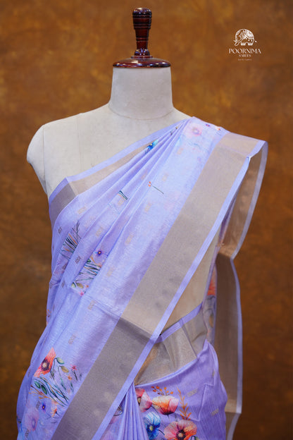 CHANDERI SAREE- VIOLET