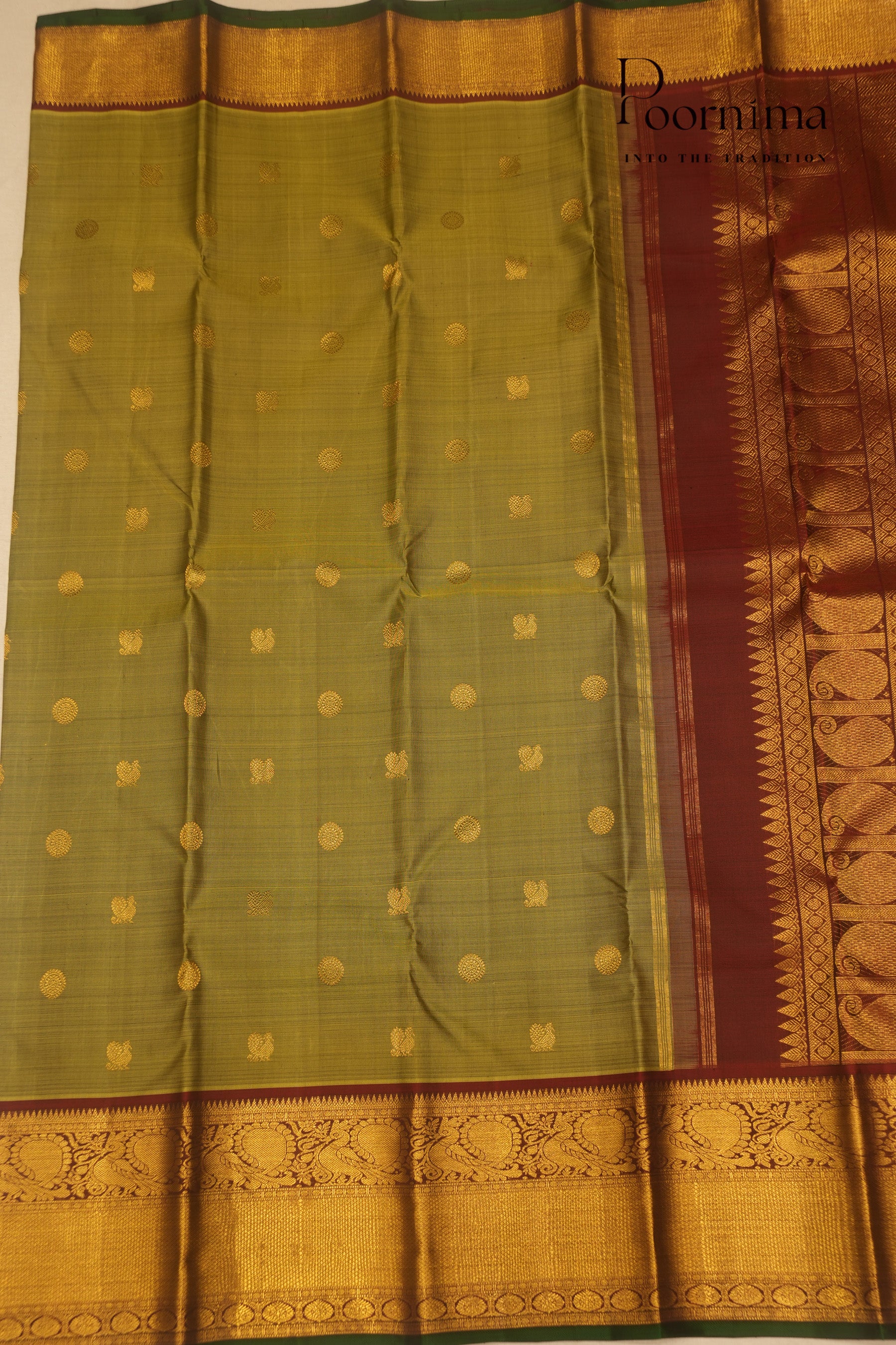 VINTAGE KANJEEVARAM- PISTA GREEN