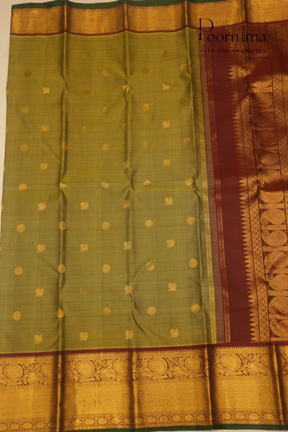 VINTAGE KANJEEVARAM- PISTA GREEN