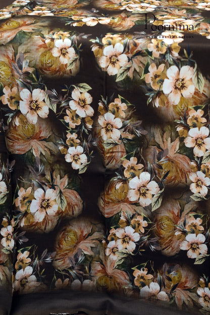 SEMI MYSORE SILK PRINTED SAREE-CREAM