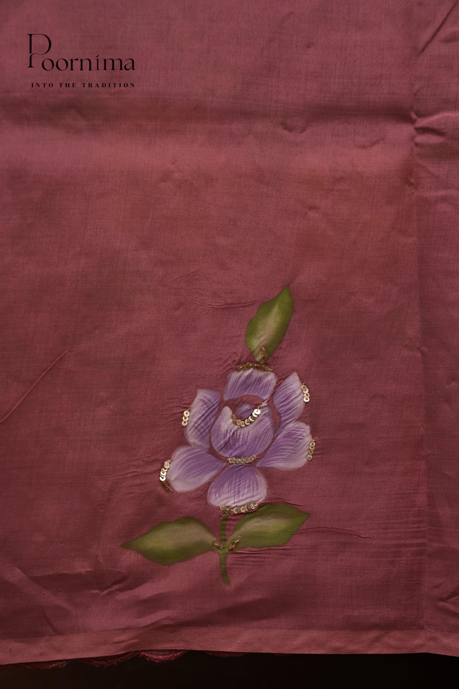 MANGALAGIRI HAND PRINTED SAREE-ONION PINK