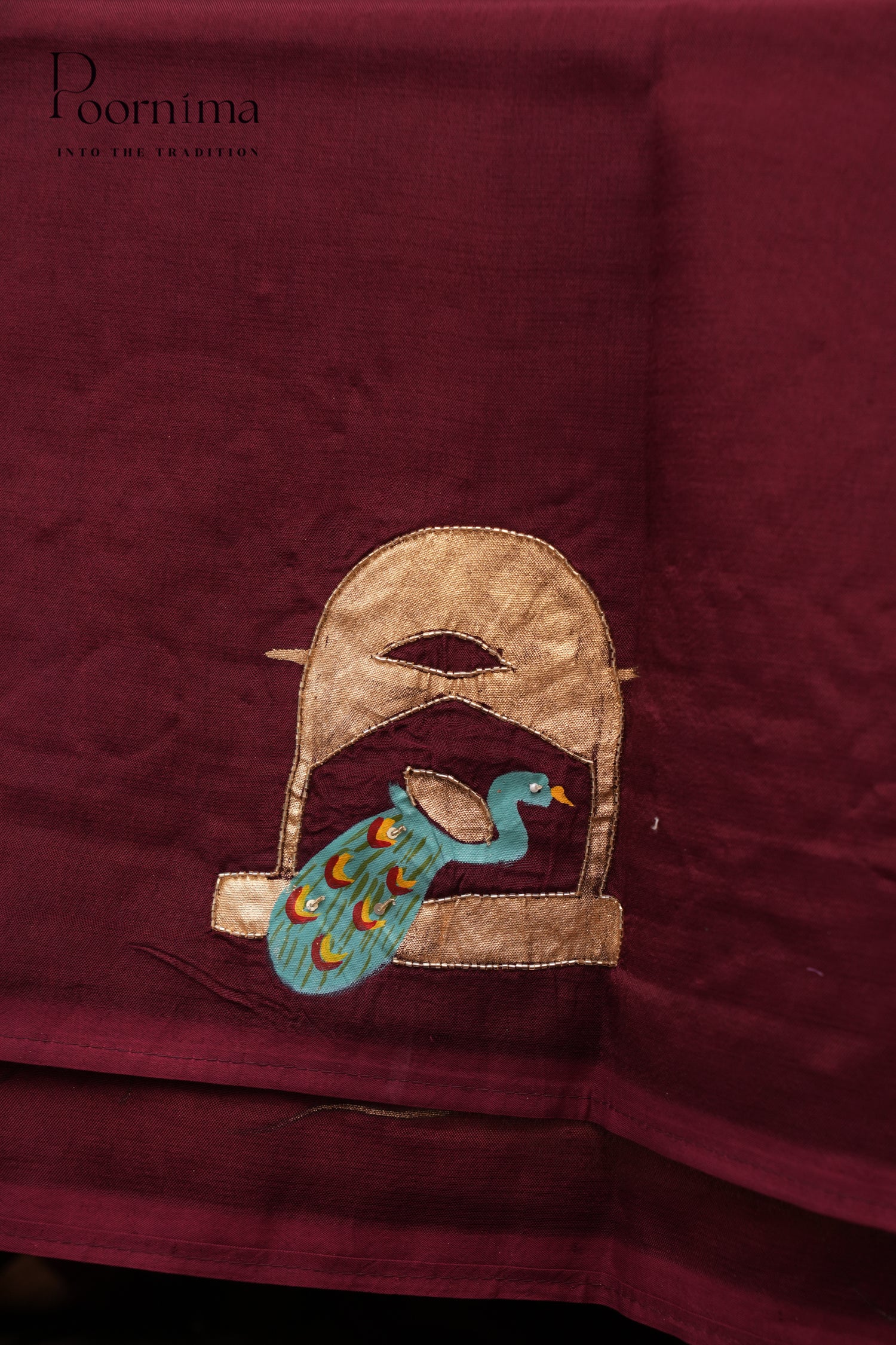 MANGALAGIRI HAND PRINTED SAREE- MAROON