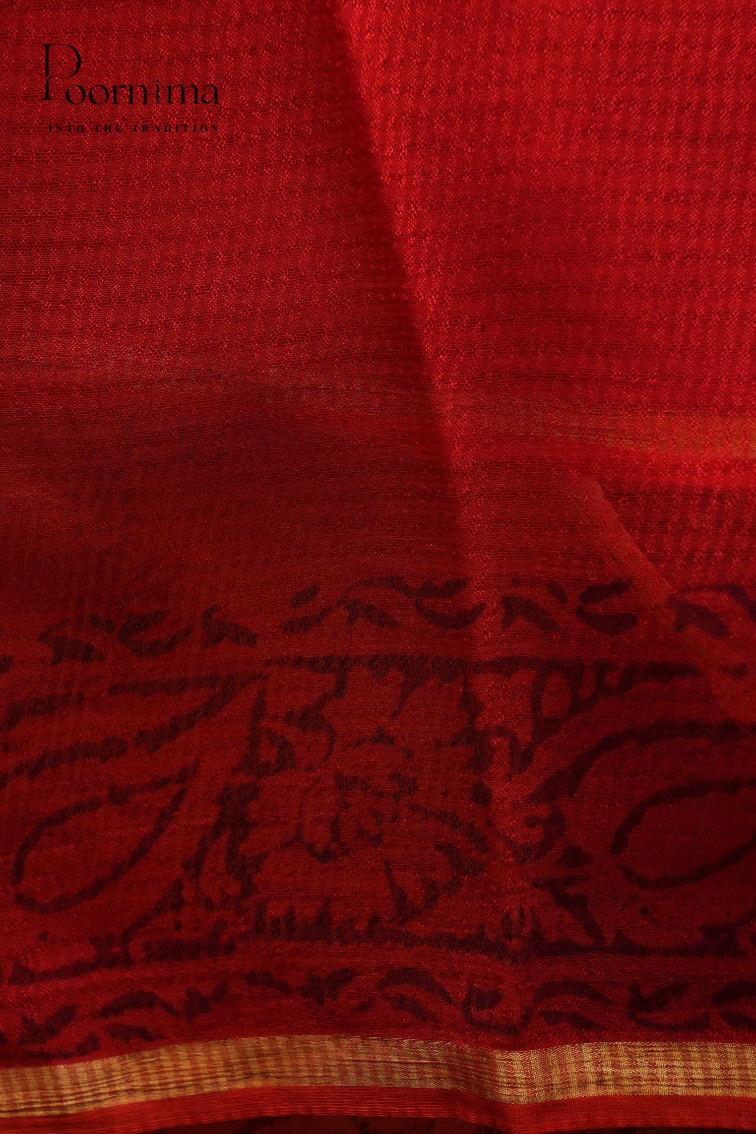 CHECKS GEORGETTE BLOCK PRINT SAREE-PEACH ORANGE