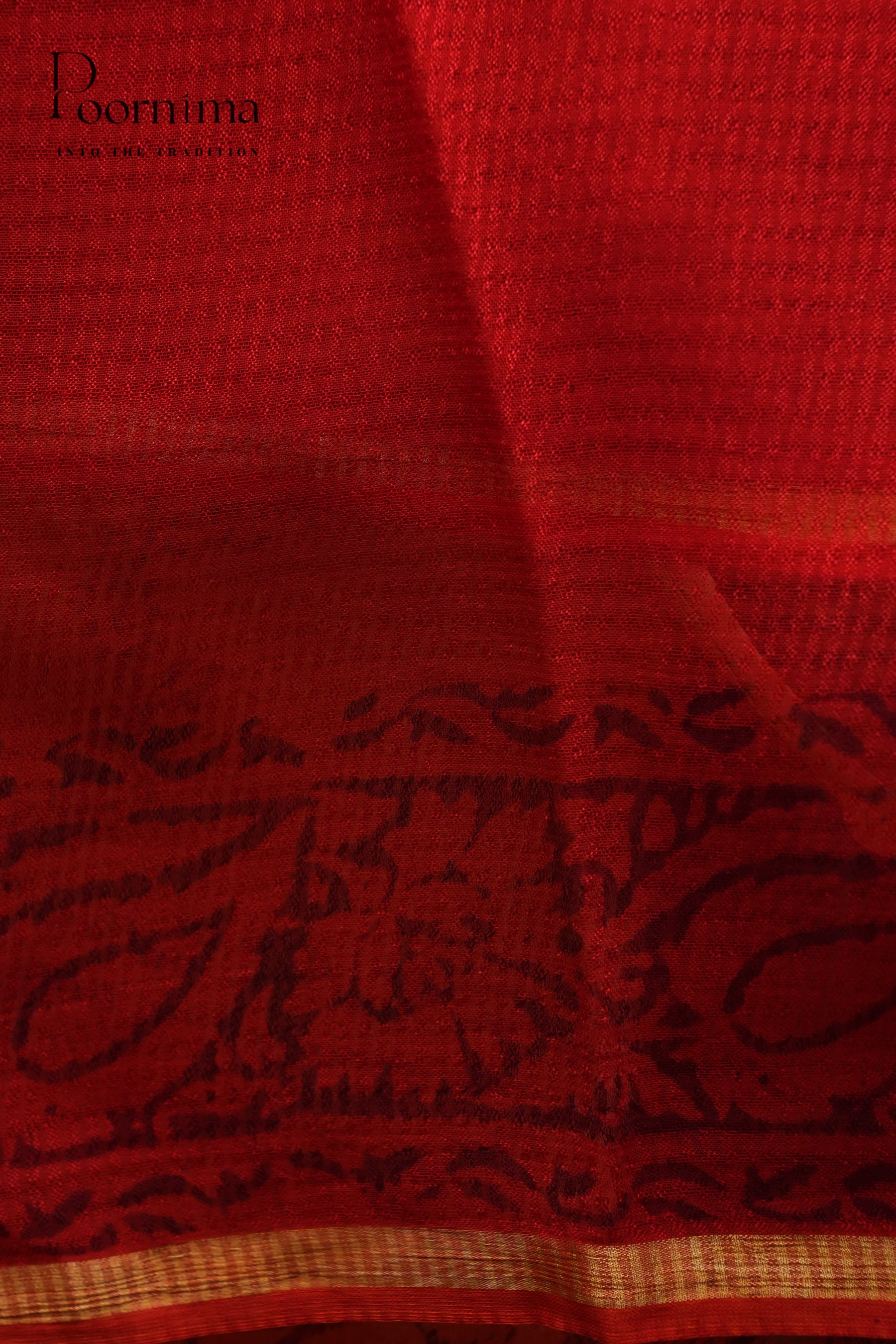 CHECKS GEORGETTE BLOCK PRINT SAREE-PEACH ORANGE