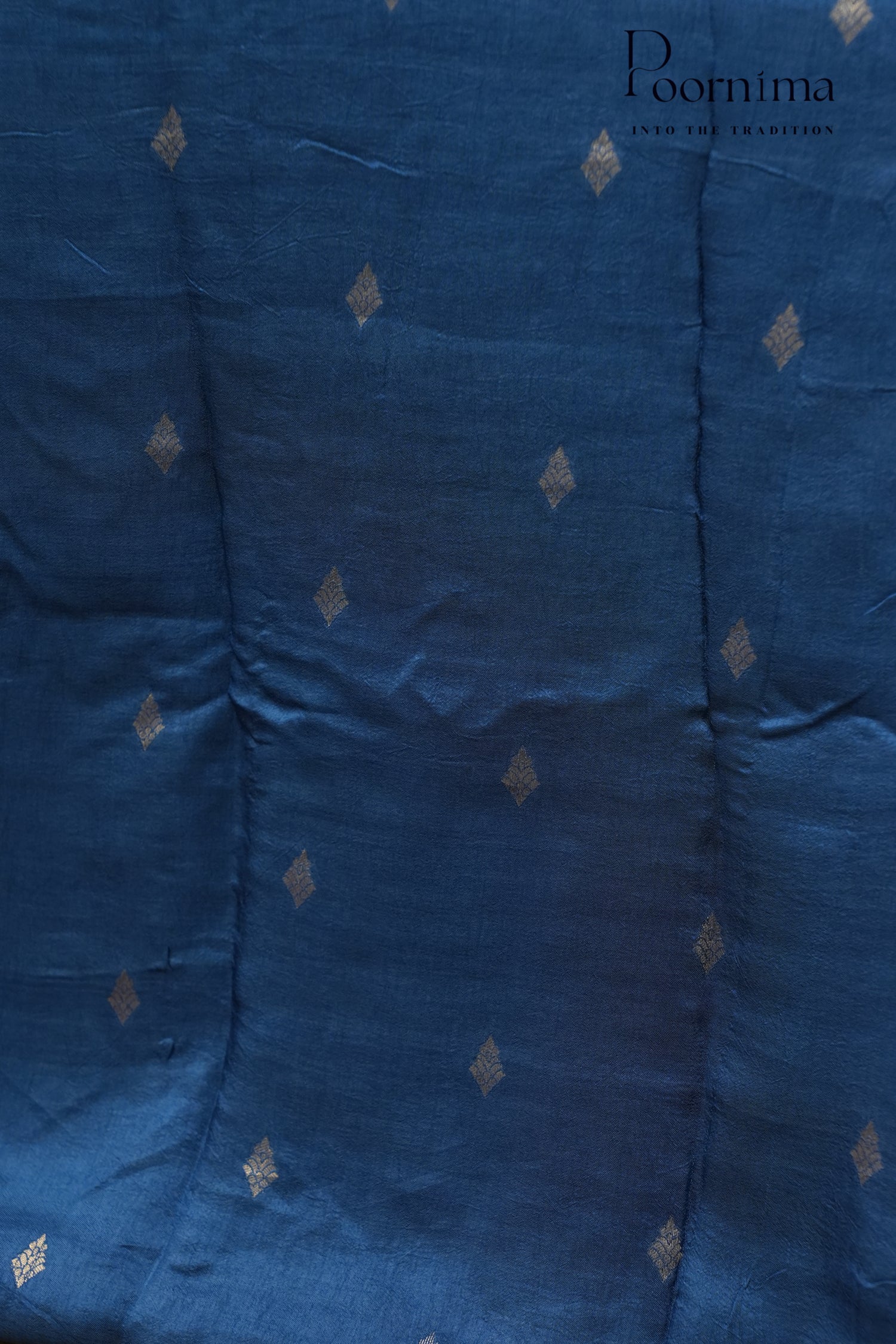 SEMI MYSORE SILK PRINTED SAREE- AZURE BLUE