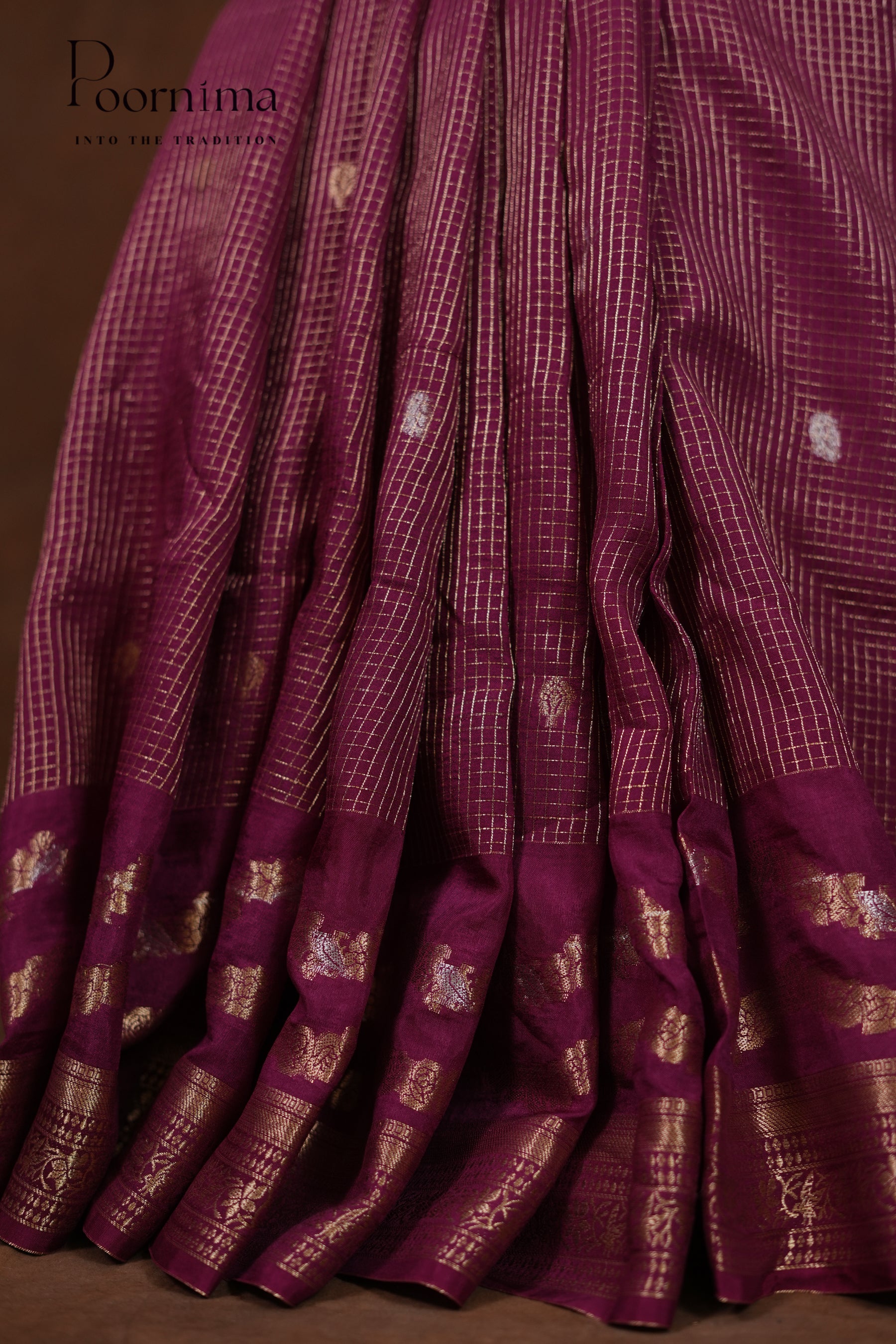 VINTAGE FANCY SAREE - WINE