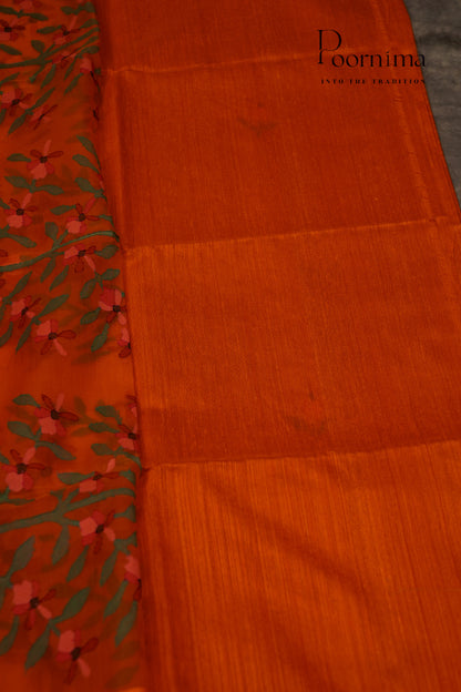 JUTE JAMDANI SAREE- YELLOW