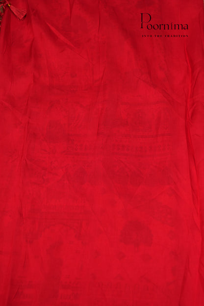 KASHMIR SILK SAREE- HALF WHITE