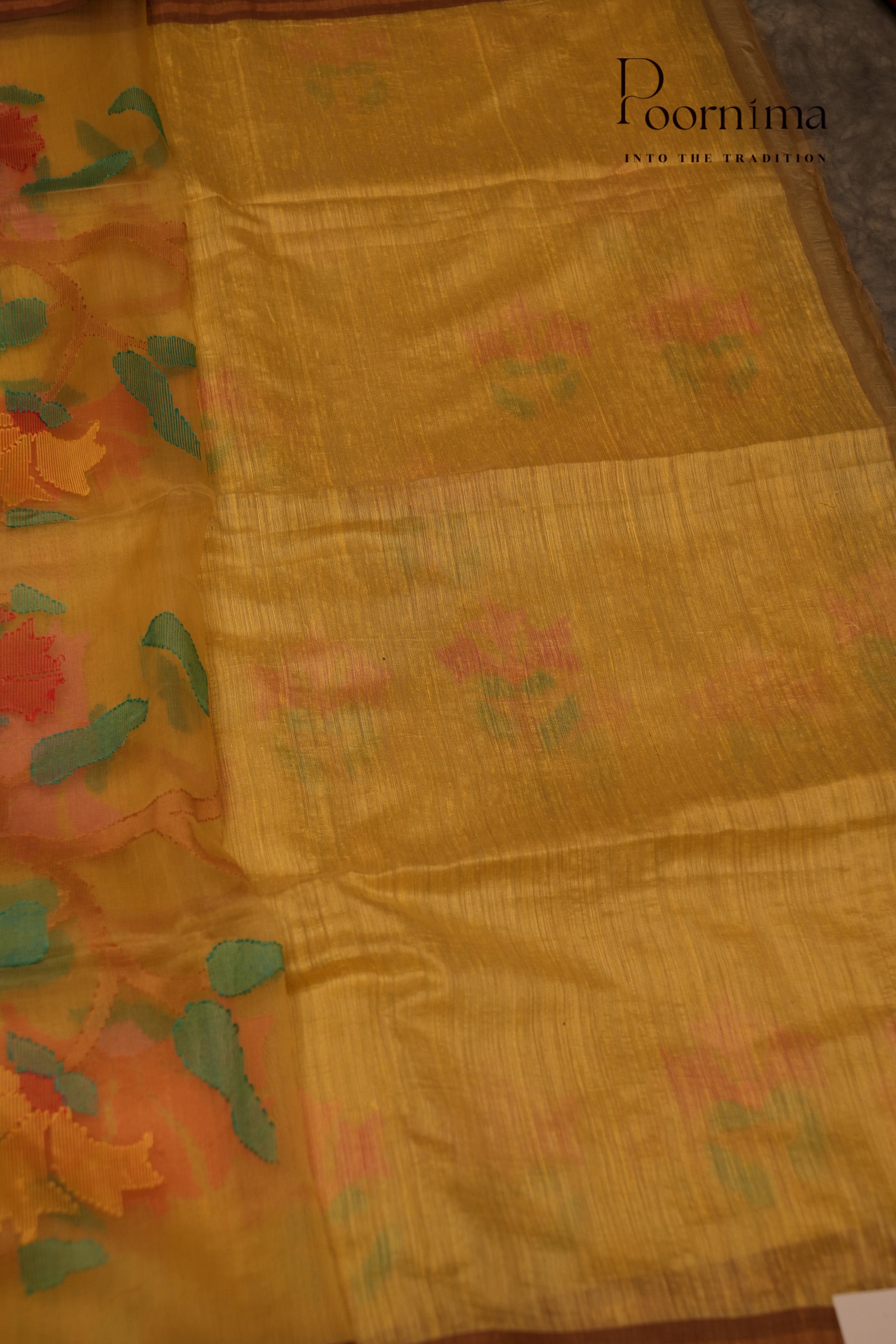 MATKA JAMDANI SAREE- PALE YELLOW
