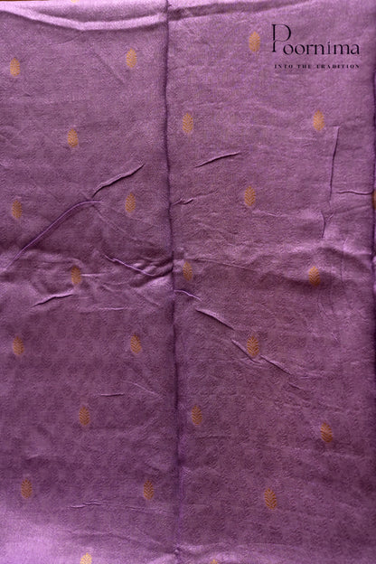 SEMI MYSORE SILK PRINTED SAREE-HALF WHITE