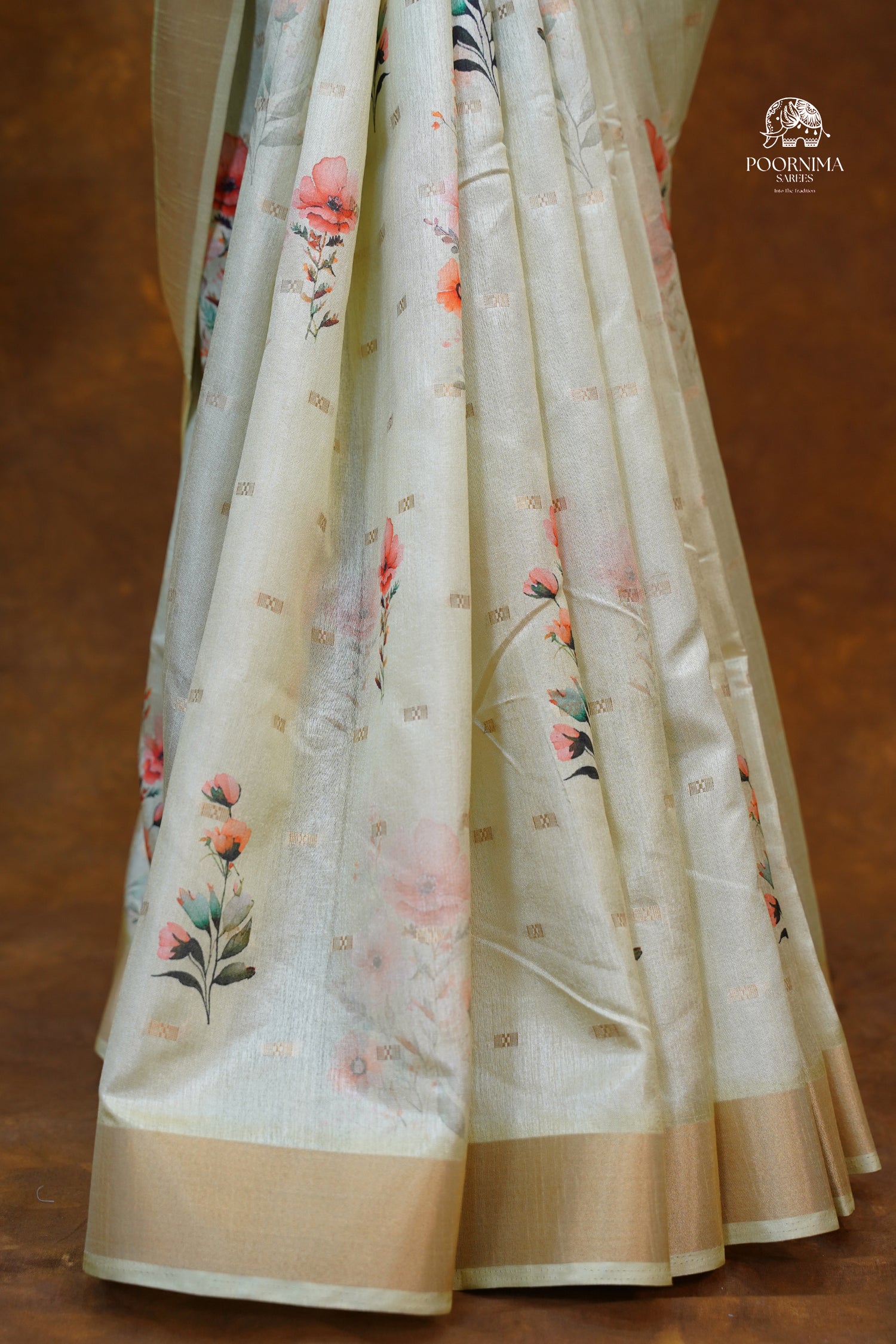 CHANDERI SAREE - LIGHT GREEN