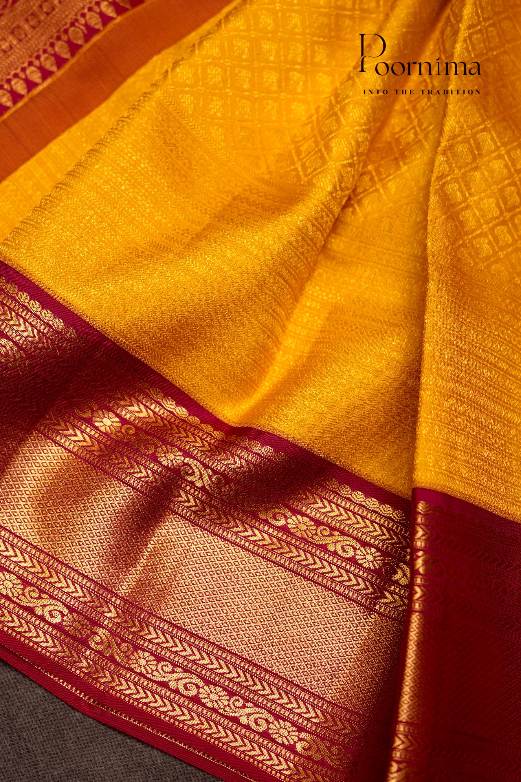 VINTAGE KANJEEVARAM-  DARK YELLOW
