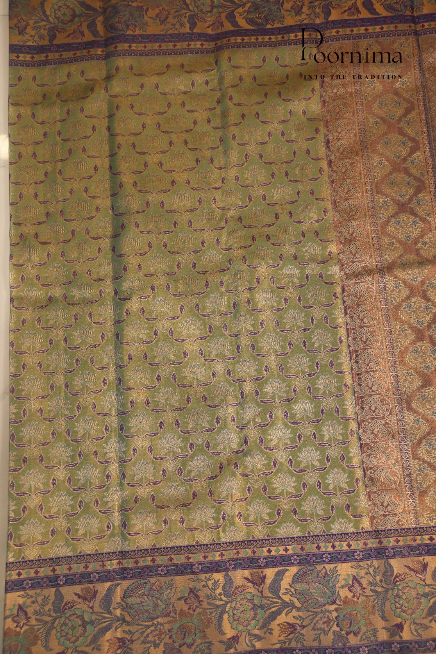 VINTAGE KANJEEVARAM -PISTA GREEN