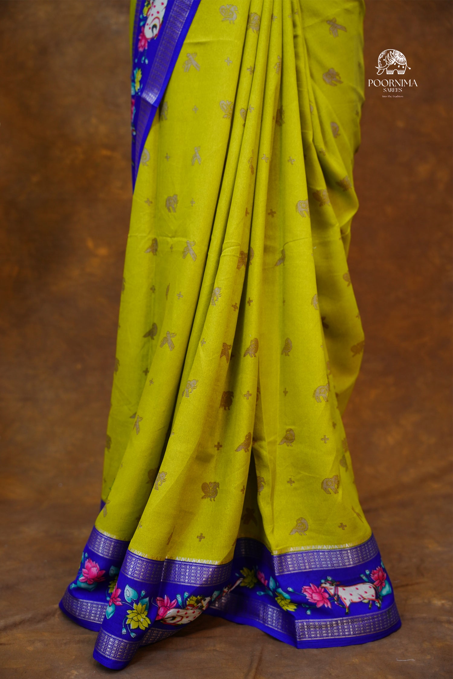 DOLA SILK SAREE - PEAR GREEN