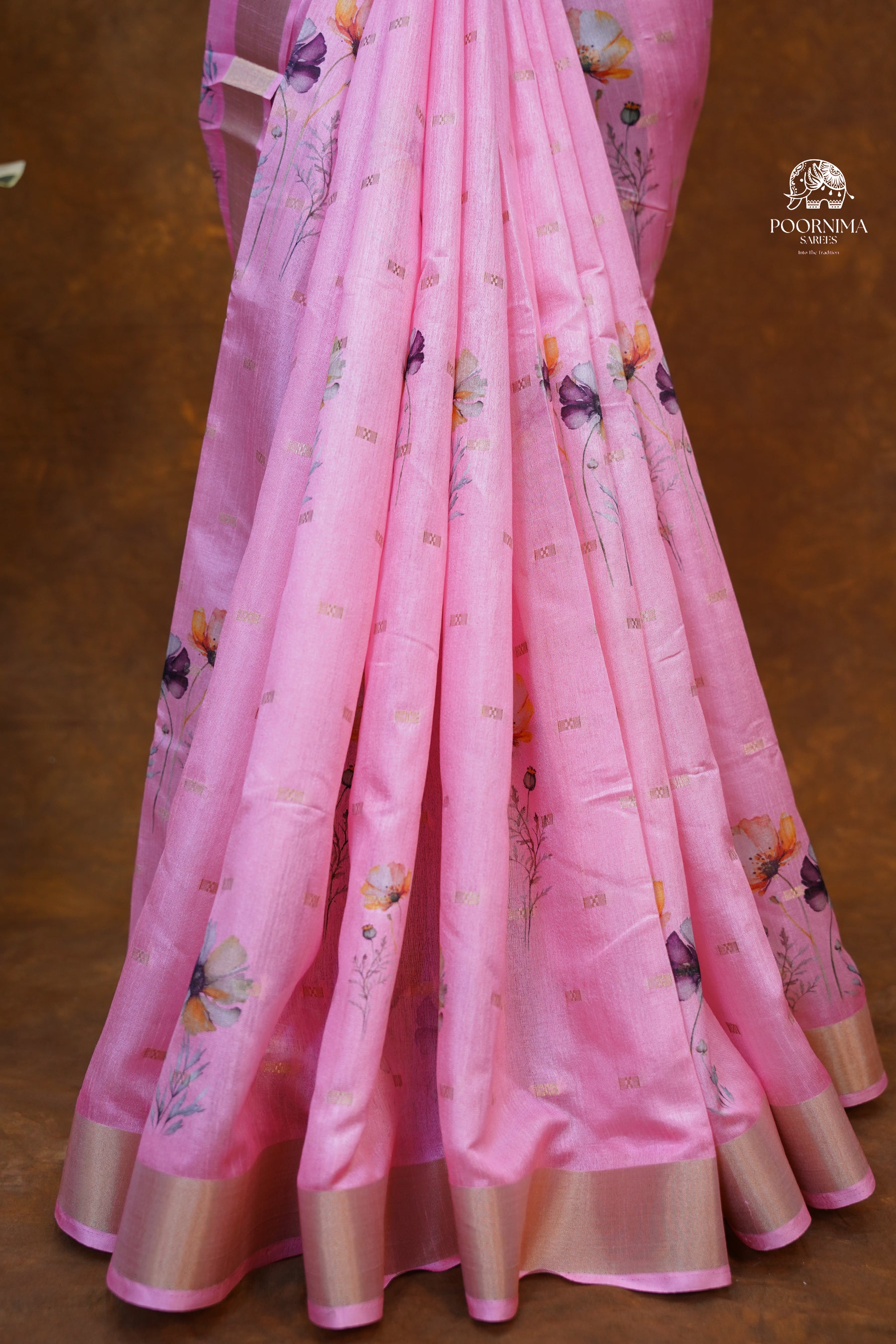 CHANDERI SAREE - PINK