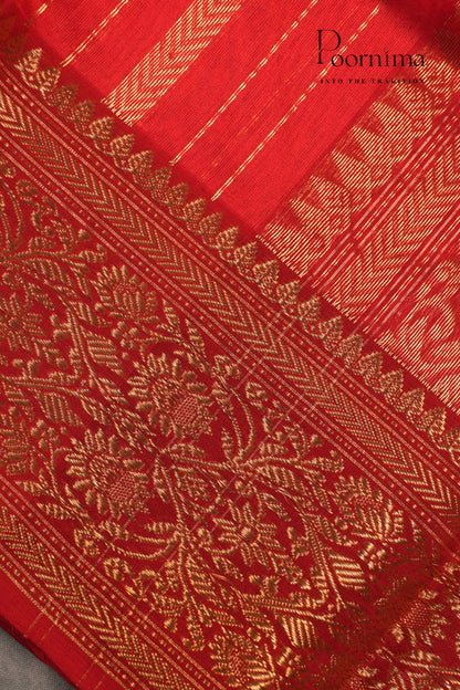 CHANDERI SAREE-ORANGE