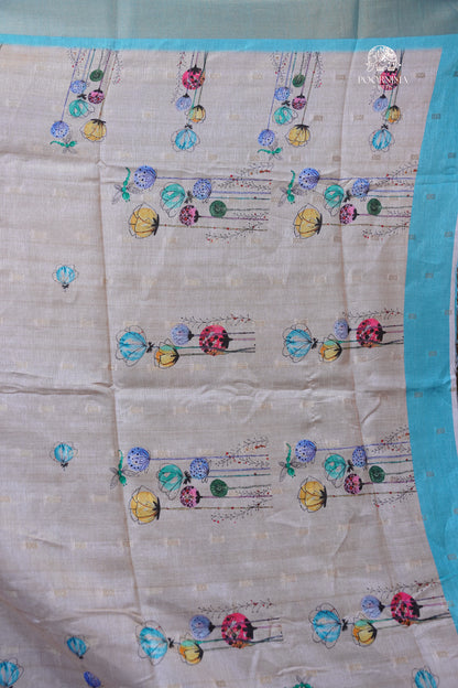 CHANDERI SAREE - BUTTER CREAM