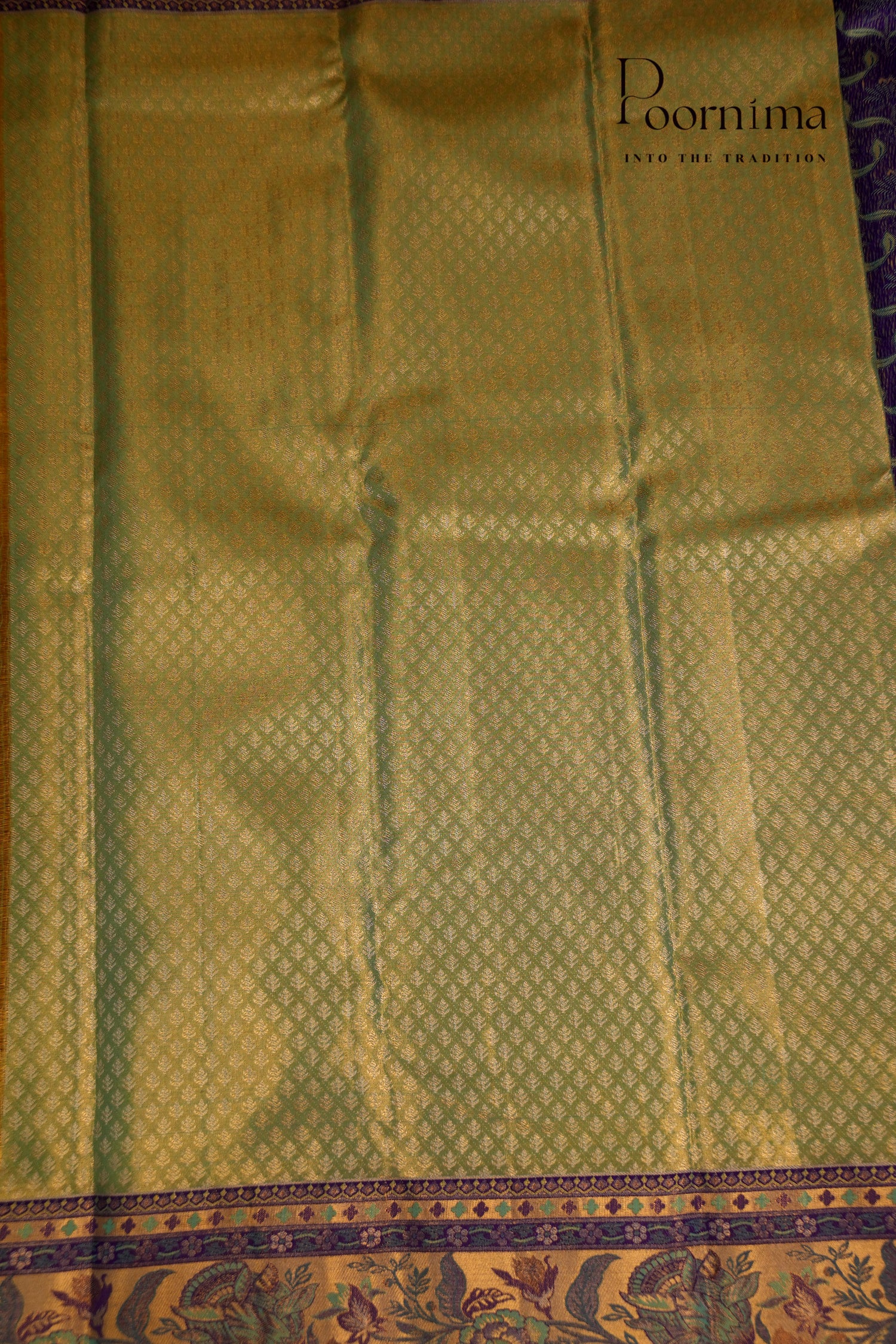 VINTAGE KANJEEVARAM -PISTA GREEN