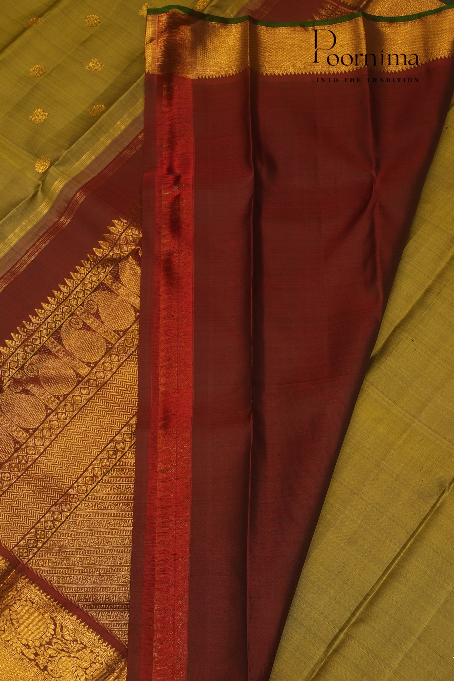 VINTAGE KANJEEVARAM- PISTA GREEN