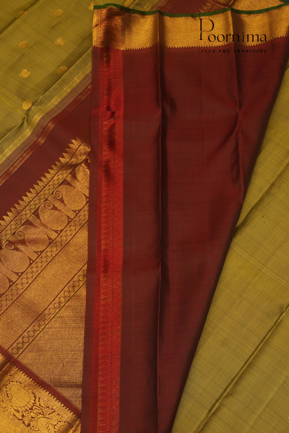 VINTAGE KANJEEVARAM- PISTA GREEN