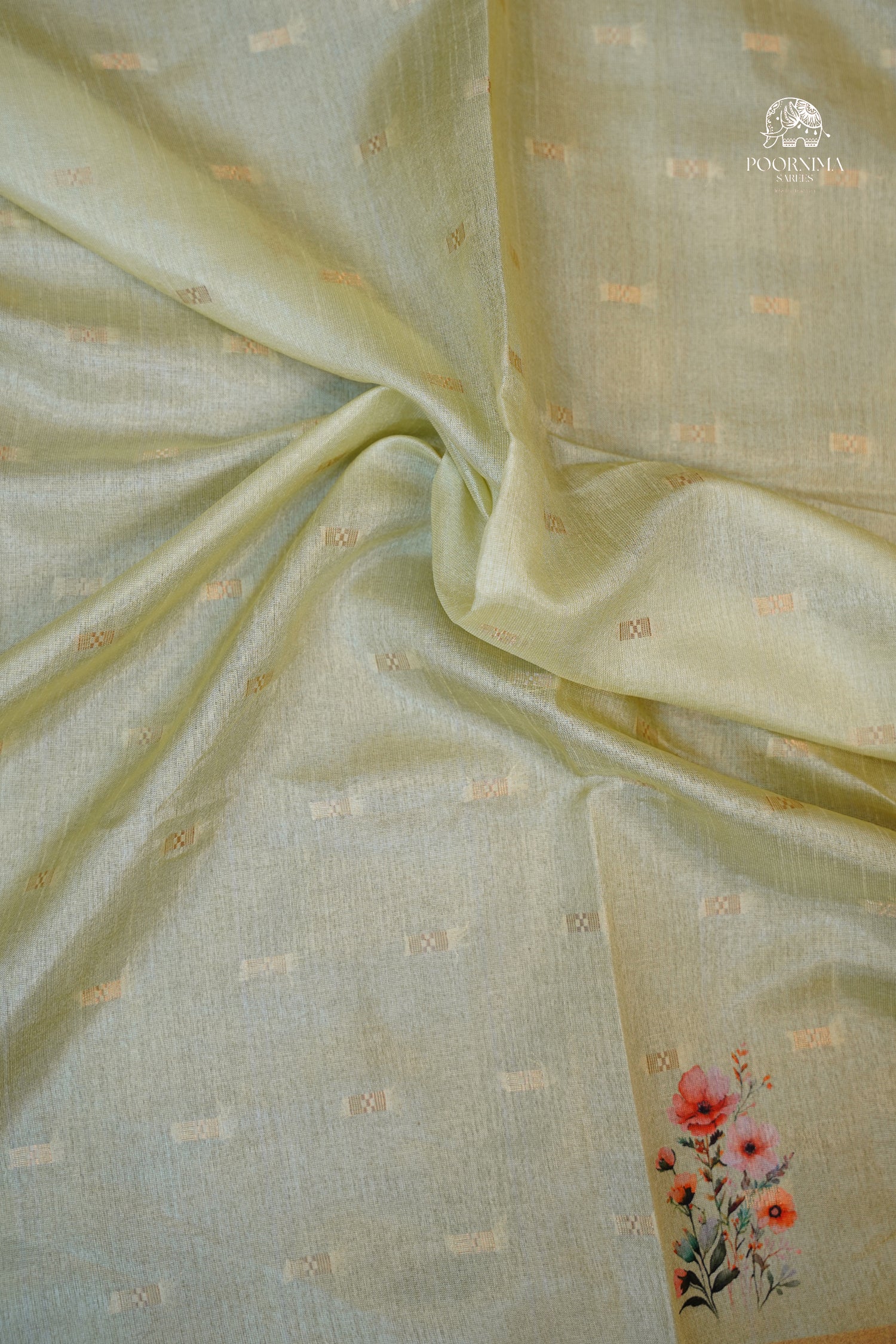 CHANDERI SAREE - LIGHT GREEN