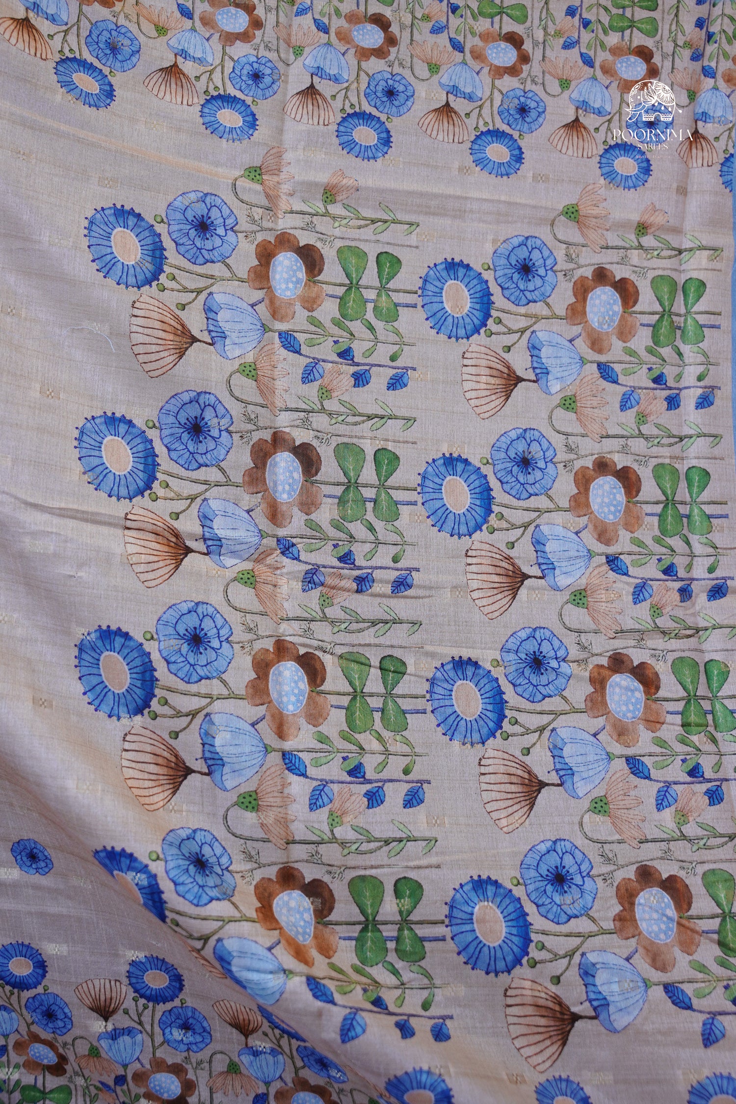 CHANDERI SAREE - BEIGE CREAM