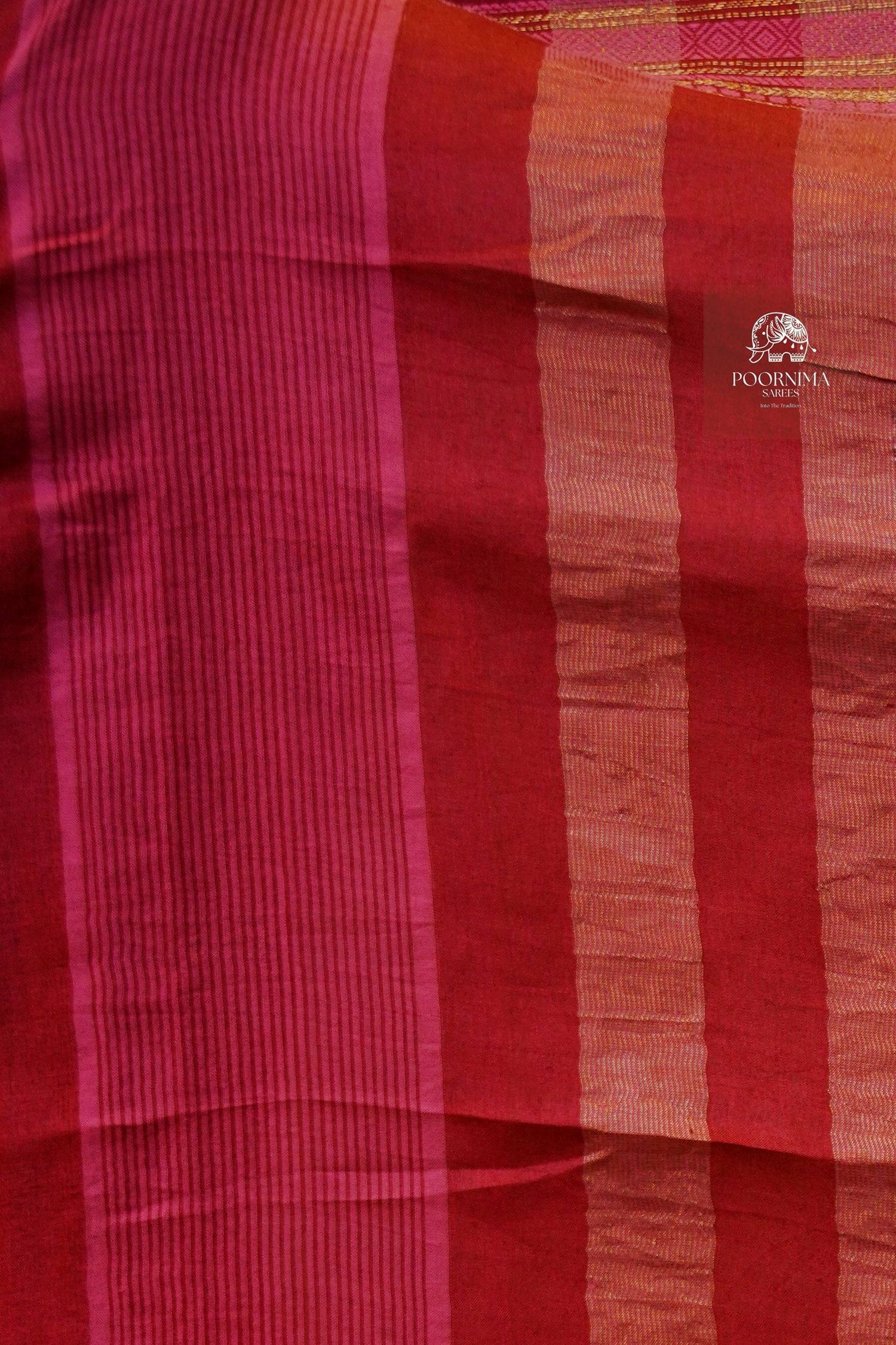 HANDLOOM TUSSAR SAREE - RED