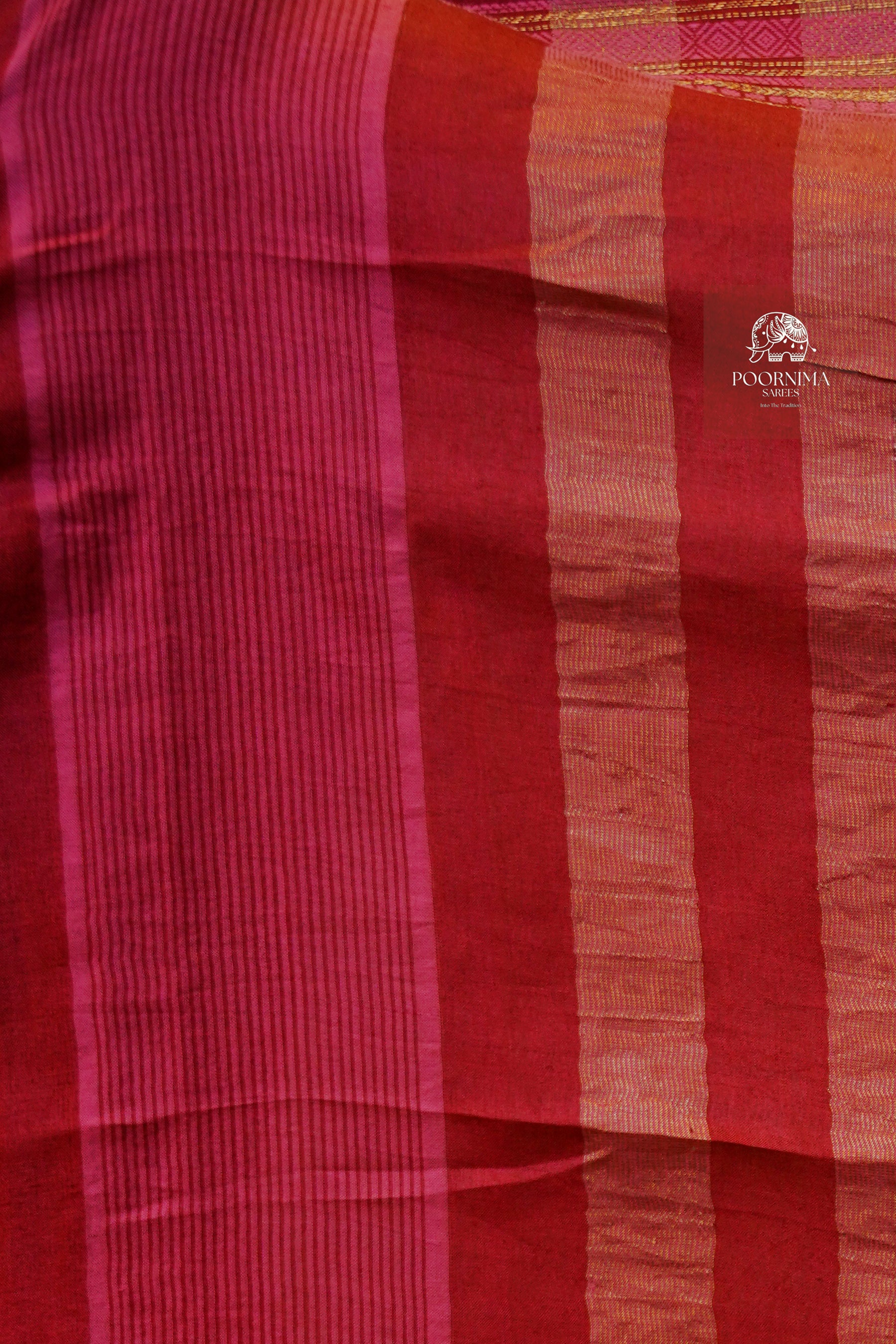 HANDLOOM TUSSAR SAREE - RED
