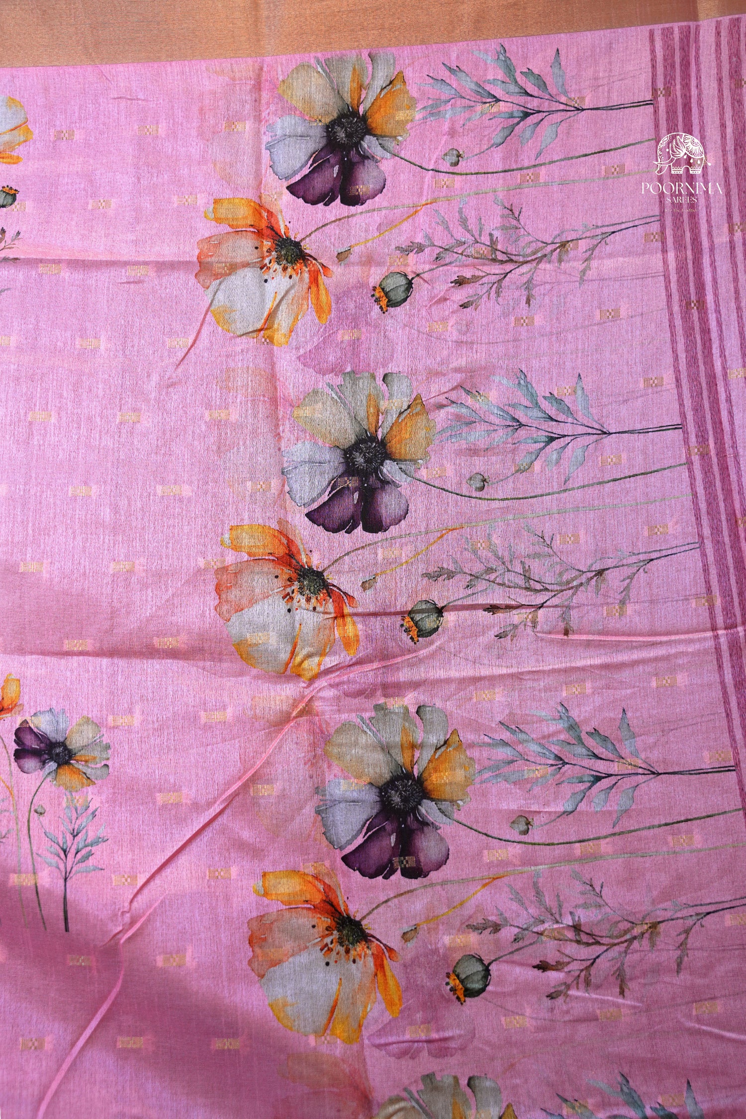 CHANDERI SAREE - PINK